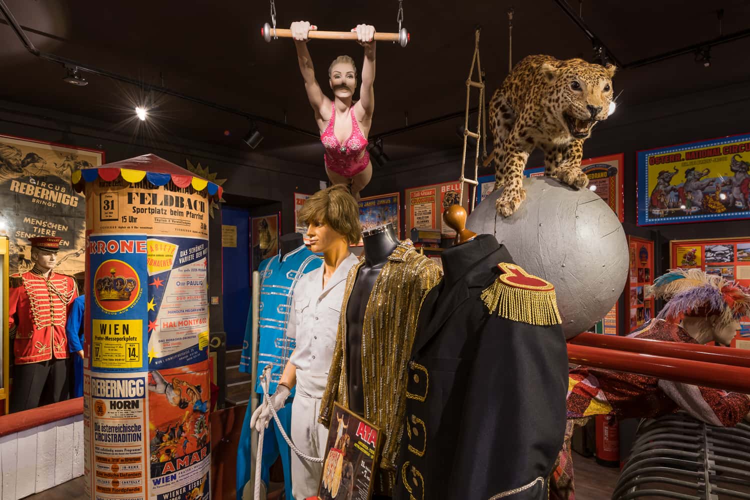 Circus Clown Museum Wien: Trapez Leopard Exponate